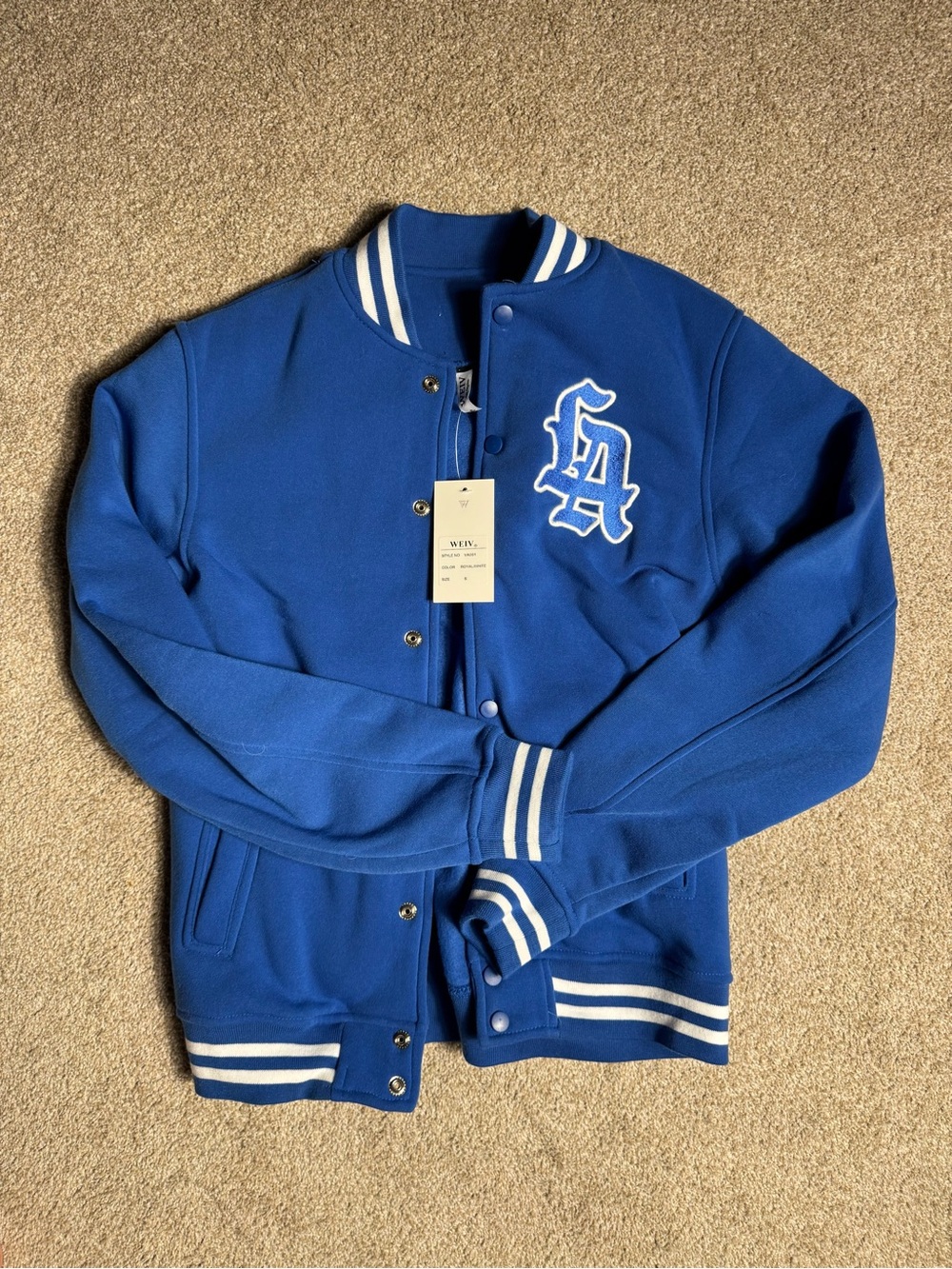 Blue Varsity Jacket with LA Patch